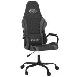 Cumpara ieftin Scaun de gaming de masaj, negru si gri, piele ecologica