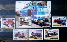 Cuba 2005 transporturi locomotive trenuri serie +bloc nestampilat mnh