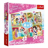 Set Puzzle Trefl, Princess 4 &icirc;n 1, 35/48/54/70 Piese, Multicolor, 4+ Ani