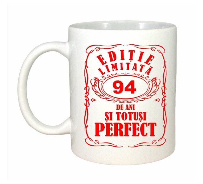 Cana alba personalizata, Editie Limitata 94 ani, INOVATIX&reg;. 330ml