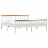 Cadru de pat, alb, 180 x 200 cm, lemn masiv de pin GartenMobel Dekor, vidaXL