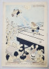 Caricatura Virgil Cazacu, Campion Box, 1950, Semnat Indescifrabil, Penita/Creion, 30.5x43cm