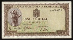 Romania, 500 lei 1941, circulata_filigran orizontal_serie C/9_0399275 foto