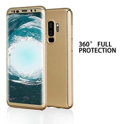 Husa GloMax FullBody Auriu pt Samsung Galaxy S9 Plus cu folie protectie inclusa foto