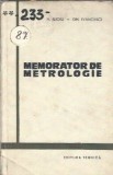Memorator Metrologie Volumul 2 Nicolae Ilioiu Editura Tehnica 1966 Carte Stiintifica Stare Buna