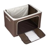 Cutie depozitare haine pliabila, Maro, Textil/Metal, 60x42x35 cm, 88L, ConceptSeller