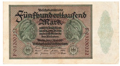 Germania 500 000 500000 Mark Marci 1923 P-88b Seria 03200222 foto