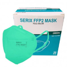 Masti de protectie FFP2, culoare verde, 20 buc, Serix