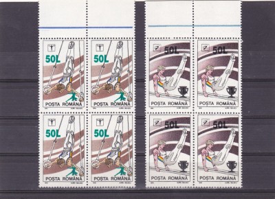 GIMNASTICA SUPRATIPAR,SERIE COMPLETA IN BLOC DE 4,1998,Lp.1465 MNH ** ROMANIA. foto