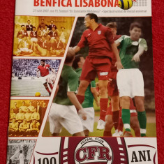 Program meci fotbal CFR 1907 CLUJ-BENFICA LISABONA(centenar 21.07.2007)