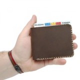 Cumpara ieftin Portofel Barbati Piele Naturala Maro Elyk Creation Hector, Cusatura X Crem, Elegant, Durabil, Compartimentat Carduri si Bancnote