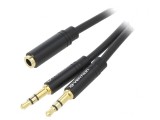Cablu Audio Jack 3.5mm 3pin la 4pin 0.3m, Vention