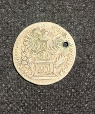 Moneda 20 kreuzer 1765 Austria foto