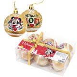 Set 6 Globuri aurii de Craciun Minnie Mouse, Jad