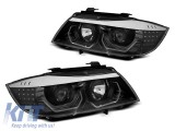 Set de faruri de tuning potrivit pentru BMW Seria 3 E90/E91 2005-2008 cu baza neagra, stanga si dreapta Performance AutoTuning