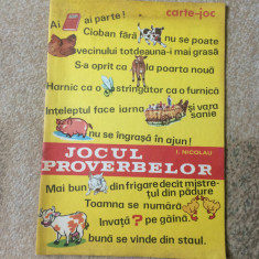 Jocul proverbelor carte joc educativa I. Nicolau anii '80 coop colectia jeco RSR