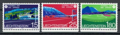 Liechtenstein 1982 799/801 MNH nestampilat - CM de Fotbal, Spania foto