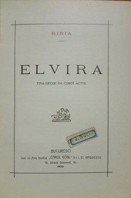 XENOPOL (RIRIA), ELVIRA, Bucuresti, 1902 foto