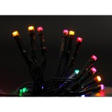 Instalatie de craciun cu baterii tip liniar, 2 jocuri de lumini, fir verde 3 m 30 led -uri, multicolor, Flippy