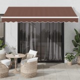 vidaXL Copertina retractabilă automat, maro, 350x250 cm