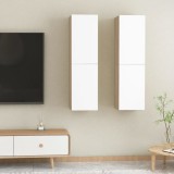 Comode TV, 2 buc., alb și stejar Sonoma, 30,5x30x110 cm