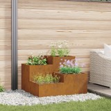 vidaXL Jardinieră de grădină, 100x100x60 cm, antracit, oțel corten