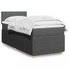 VidaXL Pat box spring cu saltea, gri &icirc;nchis, 80x200 cm, textil 3289577