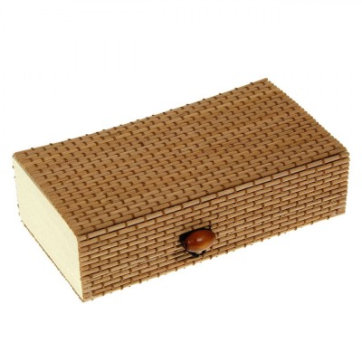 Cutie Depozitare, Bambus, 15x8x4cm, Maro, Cu Capac și M&amp;acirc;ner foto