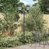 VidaXL St&acirc;lp de lumină pentru grădină Verde &icirc;nchis Aluminiu, Sticlă 42000342