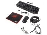 Kit de gaming negru Jack 3,5mm USB HU layout cu cablu
