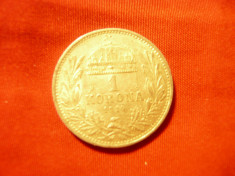 Moneda 1 kor. 1914 Ungaria Fr.Josef ,argint ,cal. NC foto