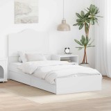 Cumpara ieftin Pat cu storage cu headboard Alb 90 x 200 cm Lemn compozit