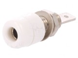 Soclu Banană 4mm Albă pe Panou 32A 33VAC 70VDC