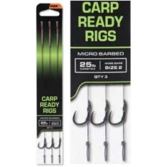 Carlige Legate FOX Carp Ready Rigs Wide Gape Nr.2, 20cm/25lbs, 3buc/pac foto