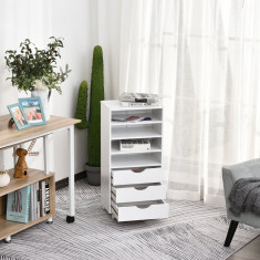 Vinsetto Dulap cu sertare pentru birou din Lemn alb 40 x 30 x 83cm