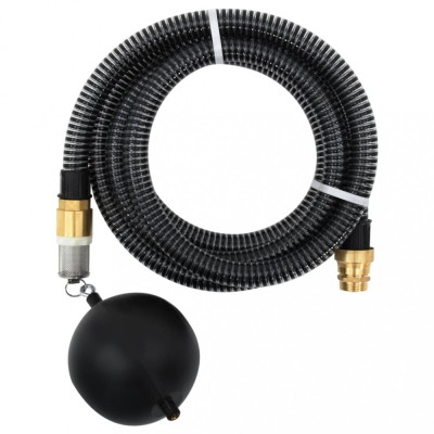Furtun de aspirație cu racorduri din alamă, negru 1,1&amp;quot; 10 m PVC foto