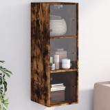 Cumpara ieftin Dulap de perete cu uși din sticlă, stejar fumuriu,35x37x100 cm