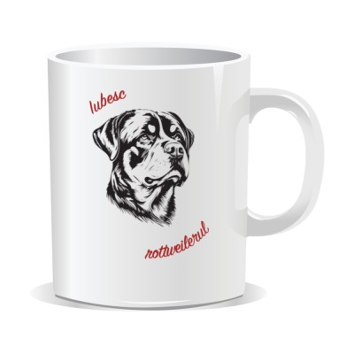 Cana personalizata cu mesaje pentru iubitorii de caini, Iubesc rottweilerul foto