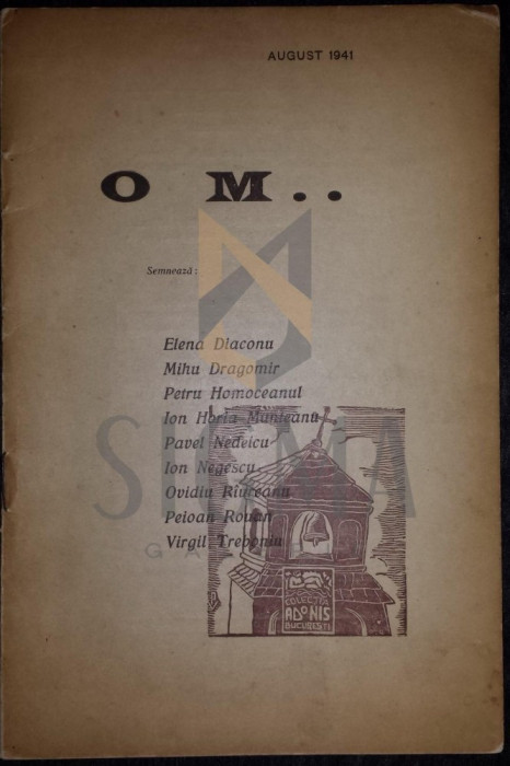 ADONIS - OM..., Poezii august 1941