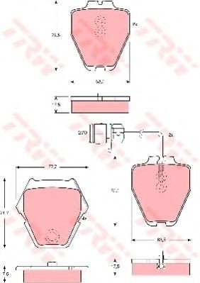 Set placute frana,frana disc AUDI A8 (4D2, 4D8) (1994 - 2002) TRW GDB1371 foto