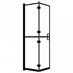 Cabină de duș pliabilă, negru, 120x140 cm, ESG