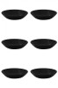 Set farfurii 6 piese pentru supa, opal negru, diametru 20 cm
