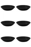 Set farfurii 6 piese pentru supa, opal negru, diametru 20 cm