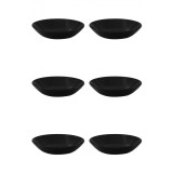 Set farfurii 6 piese pentru supa, opal negru, diametru 20 cm