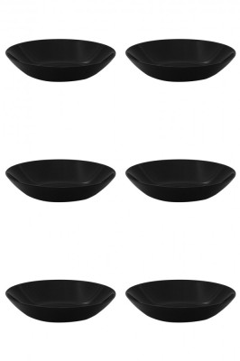 Set farfurii 6 piese pentru supa, opal negru, diametru 20 cm foto