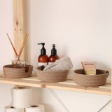 Cumpara ieftin Set coșuri din bumbac, 3 bucati Bloom Glow Bej 15x15x6 cm