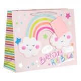 Sacosa Cadou Hartie, Happy Birthday, Multicolor, 34x11.5x27cm, Oem