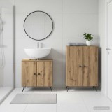 Cumpara ieftin Set de dulapuri pentru baie, 2 piese BREDA Stejar Artizanal