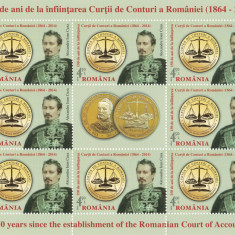 ROMANIA 2014 - Curtea de conturi a Romaniei, aniv. 150 ani / colita MNH