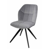 Scaun de living si bucatarie KL Mirco, metalic, tapitat cu stofa,100 kg, 47.5x63x89.5 cm, gri deschis